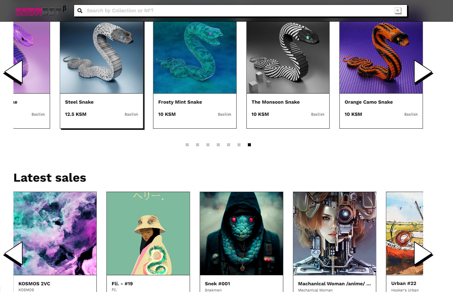 Screenshot of  web app