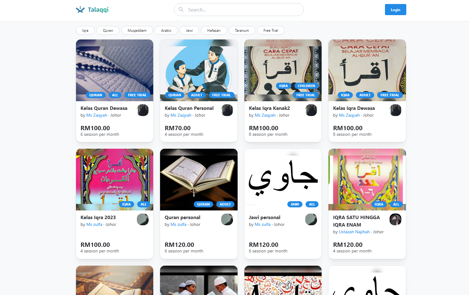 Screenshot of  web app